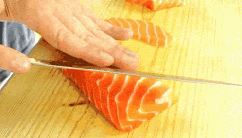 三文鱼 鲑鱼 切 刀 GIF - Salmon Cut Knife GIFs
