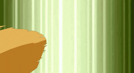 a cartoon drawing of a cat with a green and white background