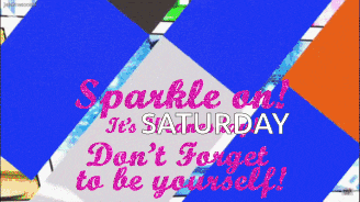 a poster that says " sparkle on saturday " on it