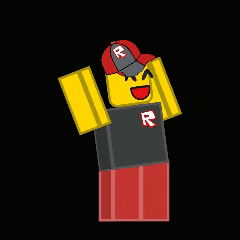 a roblox character wearing a red hat and a yellow shirt