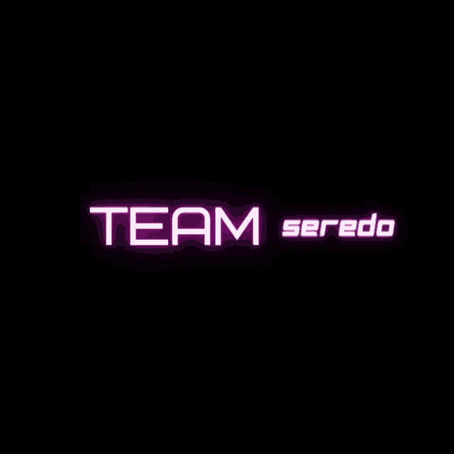 a logo for team seredo is displayed on a dark background