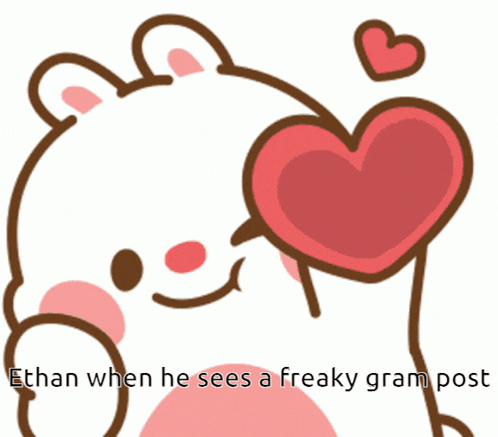 a cartoon of a teddy bear holding a heart in front of its eyes