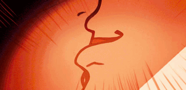 a cartoon drawing of a woman 's face with a swirl coming out of her mouth