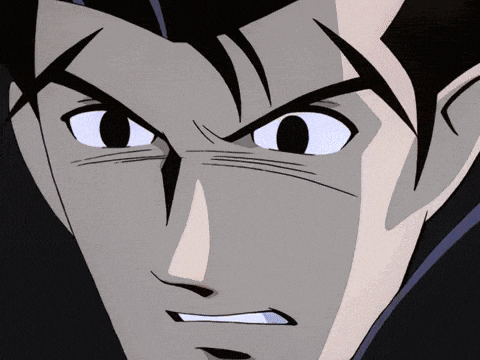 a close up of a cartoon character 's face