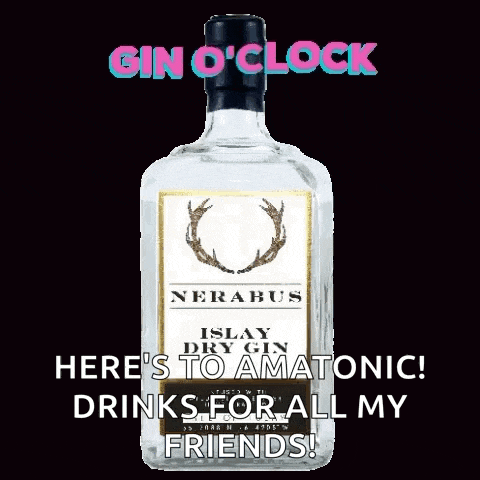 a bottle of gin that says gin o 'clock