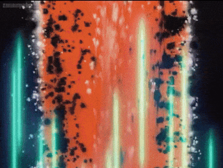 a computer generated image of a waterfall with a green light coming out of it .
