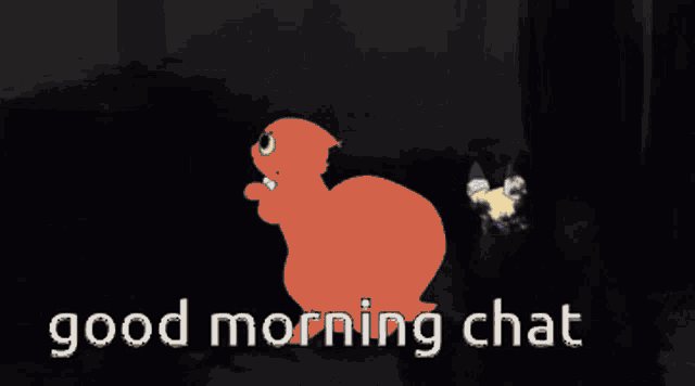 a cartoon of two animals with the words good morning chat written below them