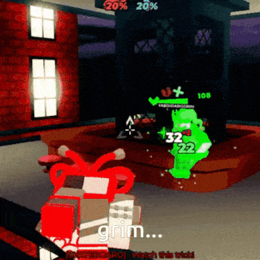 a screenshot of a video game that says grim on the bottom right
