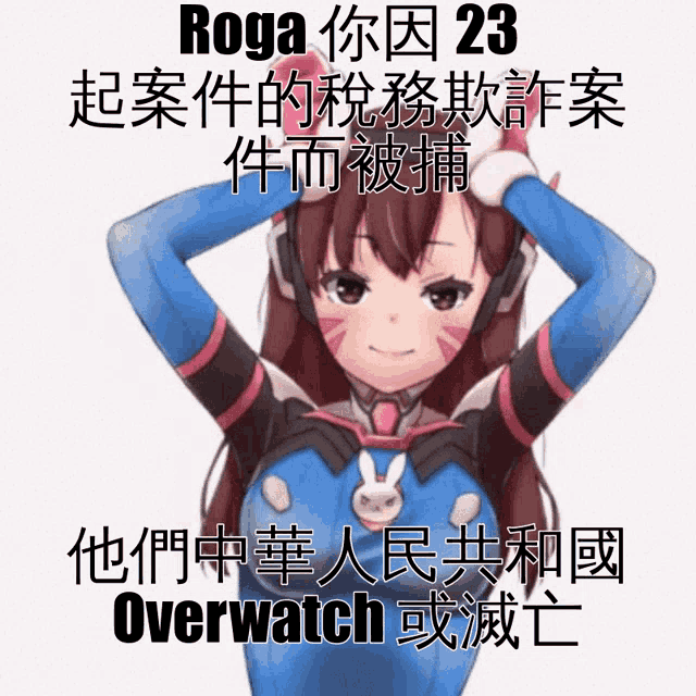 a picture of a girl with a bunny ear and the words overwatch on it
