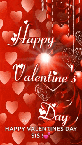 a valentine 's day greeting card with hearts and the words happy valentine 's day