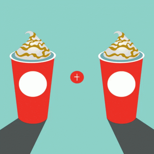 One For You + One For Me GIF - Starbucks Cheer Cheers Peppermint Mocha GIFs