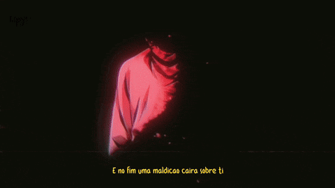 a cartoon of a man with the words e no fim uma maldicao caira sobre ti on the bottom