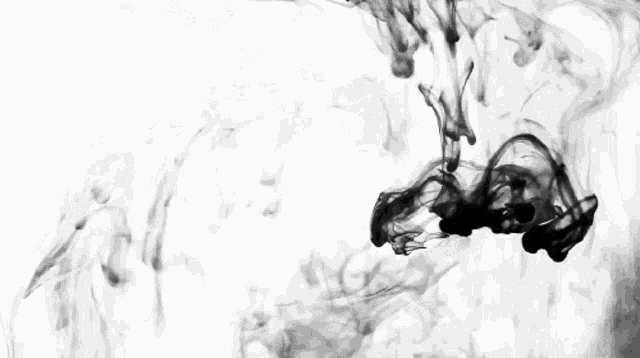 black ink is being poured into a white background