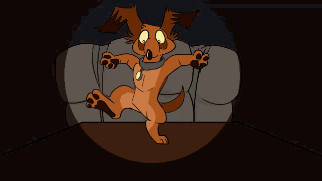 a cartoon drawing of a cat with yellow eyes
