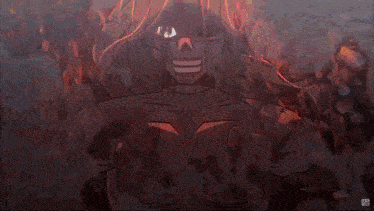 a drawing of a person with a red light coming out of their eyes