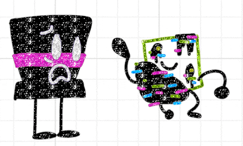 a cartoon character with a sad face and a cartoon character with a funny face