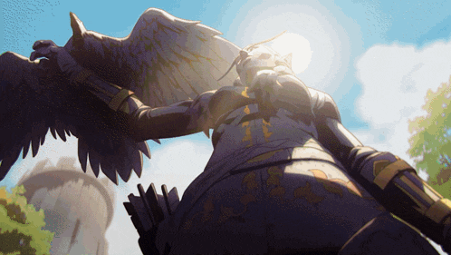 a statue of a woman with wings and a bow