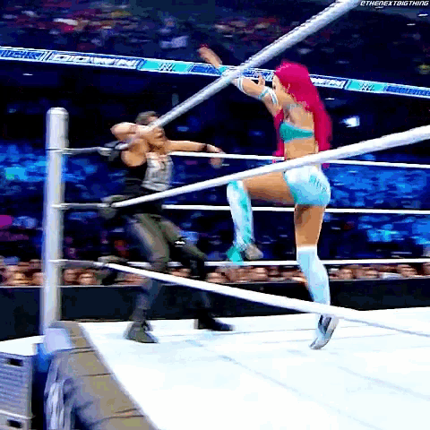 Sasha Banks Double Knees GIF - Sasha Banks Double Knees Tamina Snuka GIFs