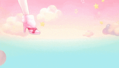 a girl is standing on top of a bed with a pink blanket