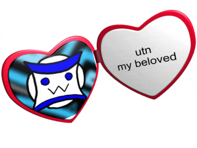 a heart shaped locket with the words utn my beloved written on it