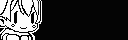 a black and white pixel art of a girl with the words penis written in white letters