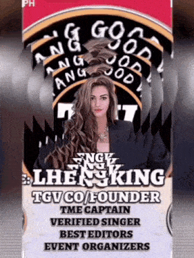 a poster with a woman on it that says ' lhen king ' on it
