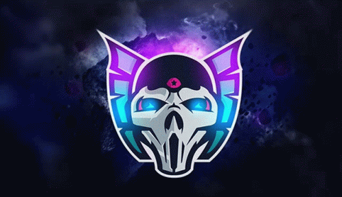 a skull with a star on its forehead is on a purple background