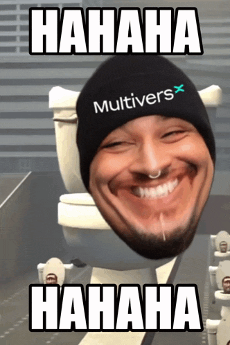 a man wearing a beanie that says multiverse on it