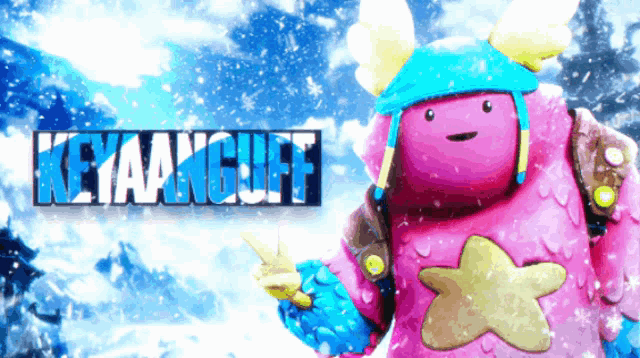 a cartoon character with the name keyaancuff written on the bottom