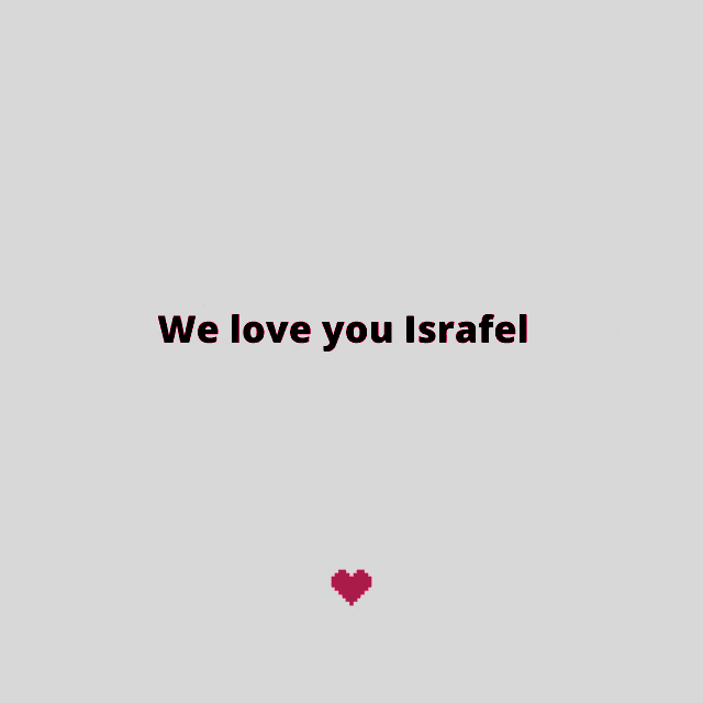 a sign that says we love you israel with a red heart