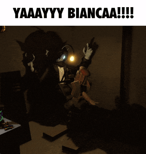 a poster that says yaaayyy biancaa on the top