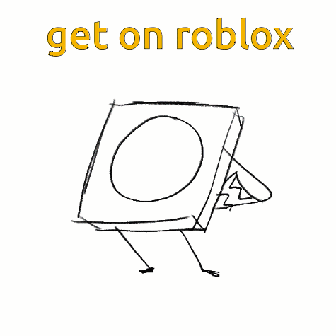 a black and white drawing of a pizza box with the words get on roblox below it