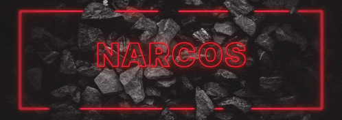 a neon sign that says narcos on it