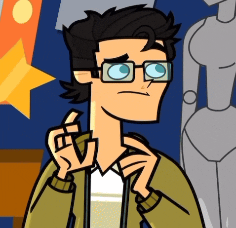 a cartoon of a man with glasses making a hand gesture