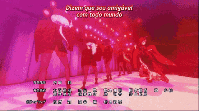 dizem que sou amigável com todo mundo is displayed on a purple background
