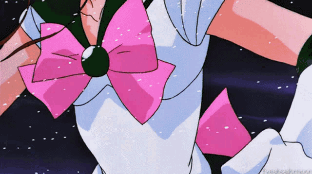 a cartoon of a girl with a pink bow and the words " yeah sailormoon " at the bottom