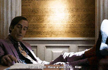 a man in a suit and tie says alright well have a nice life