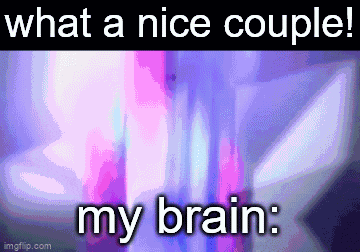 a purple background with the words what a nice couple my brain written on it