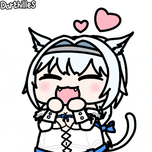 a drawing of a girl with a cat ear and the name darthilles above her