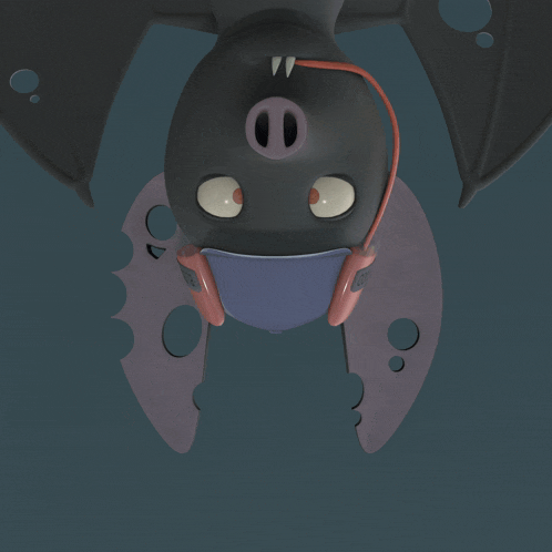 a cartoon bat with a mask on its face