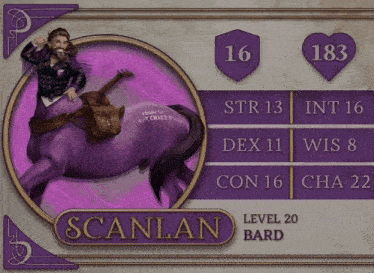 a picture of a centaur with the name scanlan