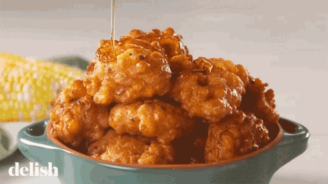 Cooking Show Corn Fritters GIF - Cooking Show Corn Fritters Drizzled With Maple Syrup GIFs