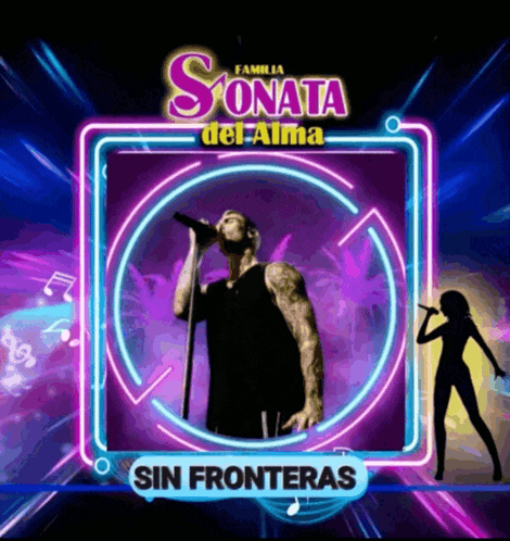 a poster for sonata del alma with a man singing
