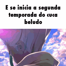 a picture of a person with the words " e se inicia a segunda temporada do cuca beludo " on it