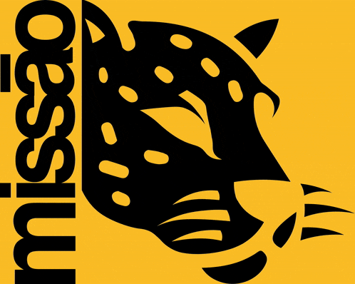 a black and yellow logo for misso shows a leopard on a yellow background