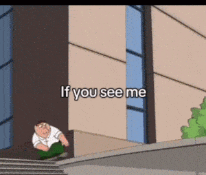 a cartoon character is sitting on the side of a building with the words if you see me below him .