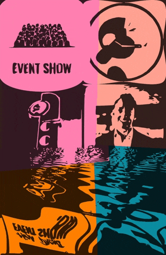 a poster for an event show shows a crowd of people