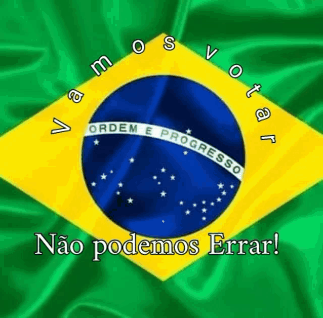 a brazilian flag with the words " não podemos errar " on the bottom
