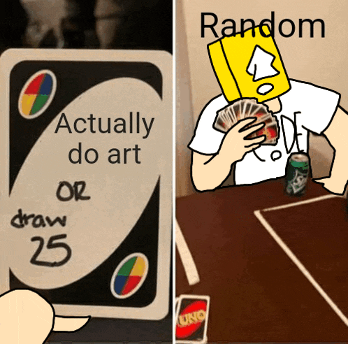 a card that says actually do art or draw 25 on it