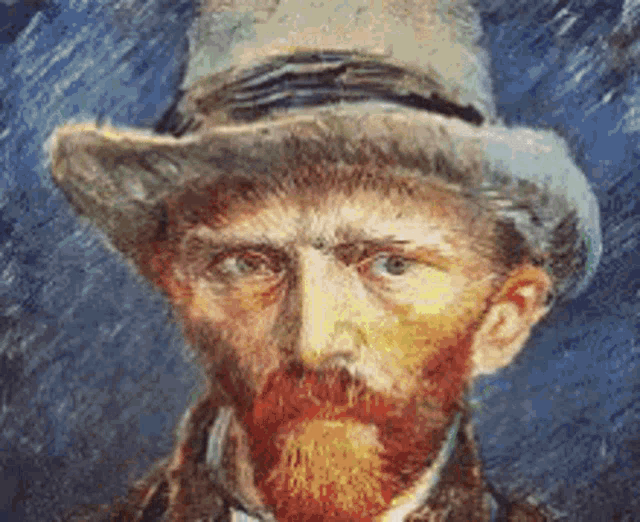 a man with a beard is wearing a hat